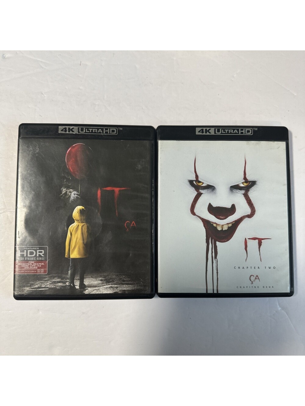 IT + IT Chapter Two 4K Ultra HD Blu-ray 2-Movie Lot Stephen King Pennywise